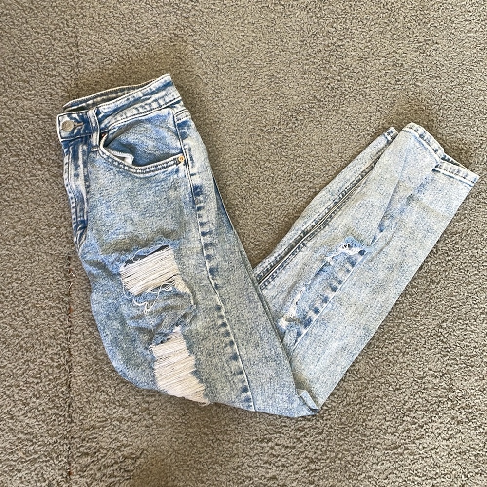 Spotted Blue Wild Fable High Rise Ripped Jeans - Picture 2 of 7